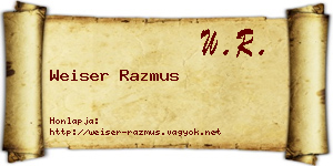 Weiser Razmus névjegykártya